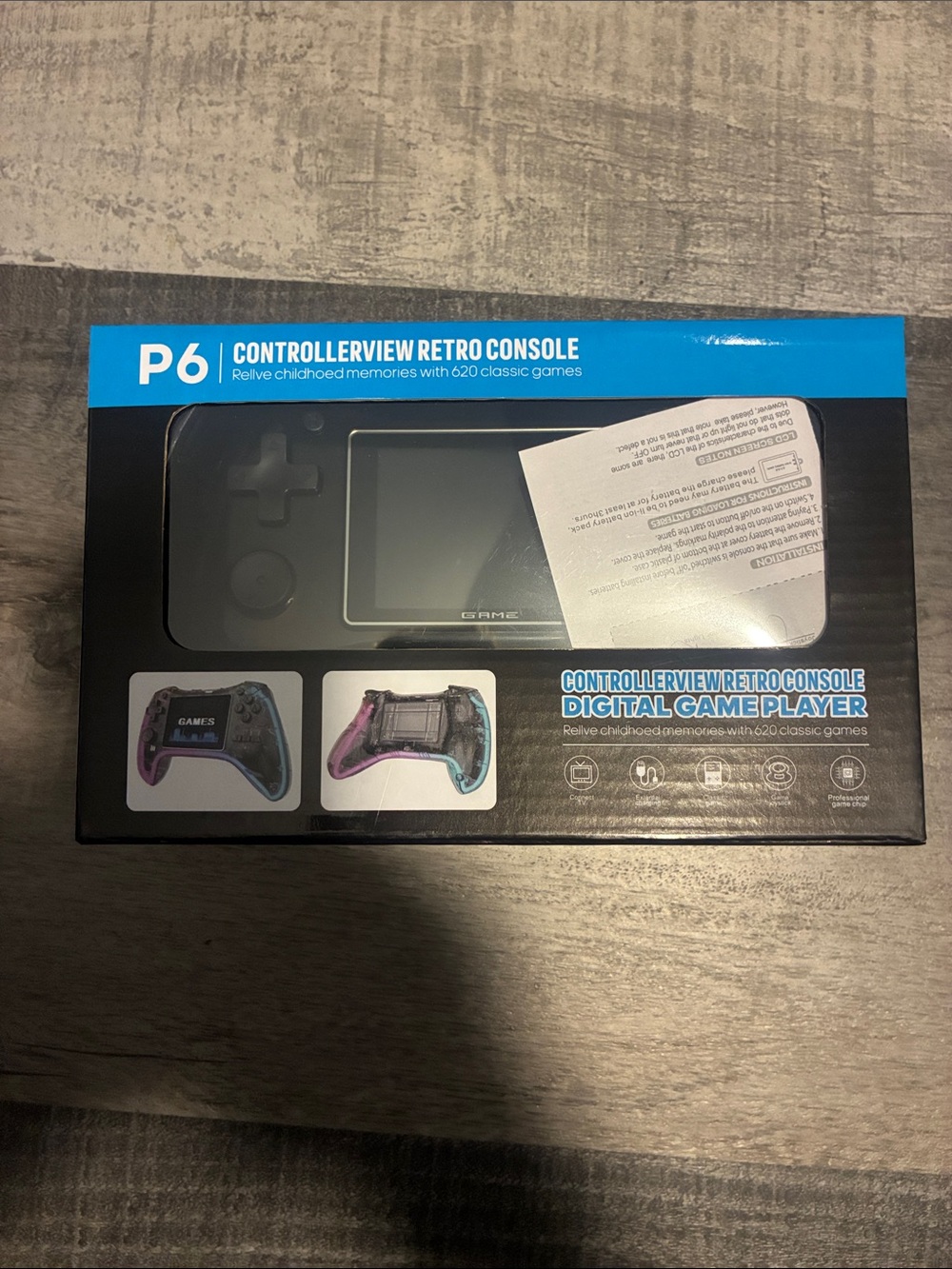 P6 ControllerView Retro Console Handheld - Black/Blue